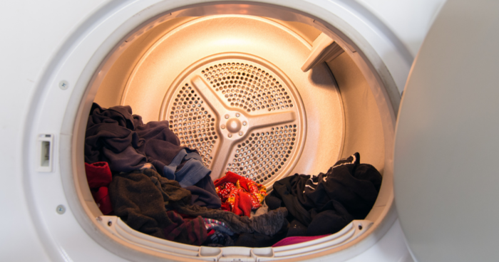 dryer with clothes in it