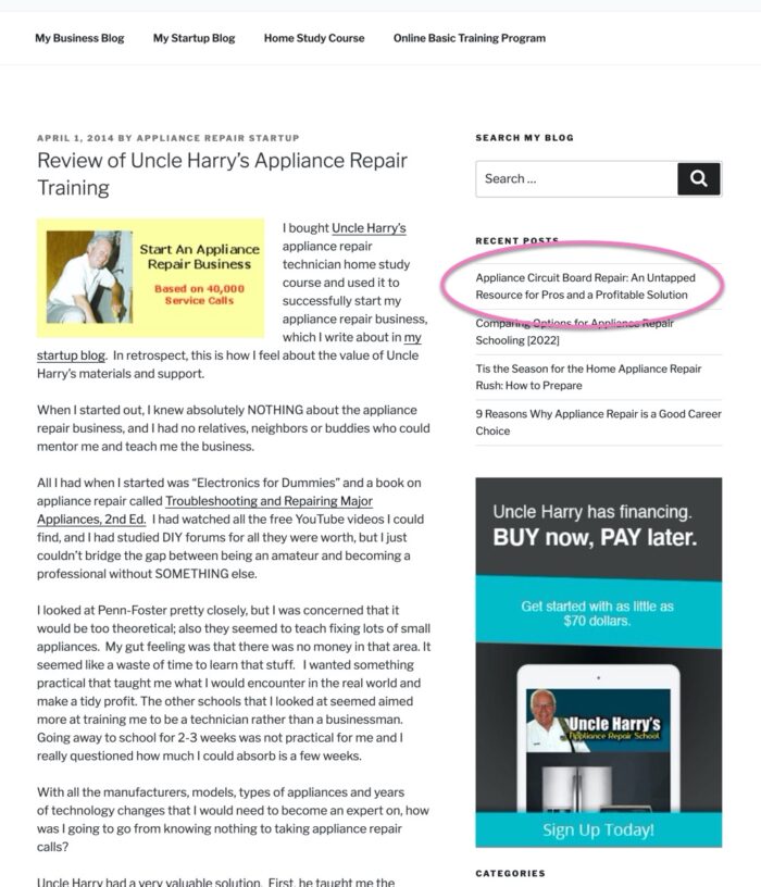 Uncle Harry's Training School